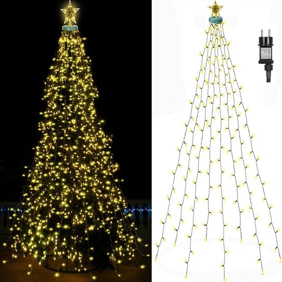 guirlande lumineuse étoile de 3m avec minuterie et 8 modes déclairage pour arbre de Noël Filet lumineux pour arbre de Noël Noël Party Deko