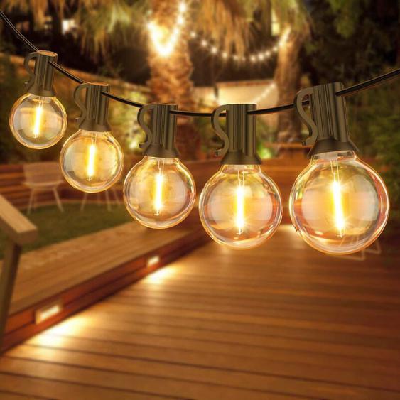 Guirlande Lumineuse Extérieure et Intérieur, 10+1 Ampoules Etanche 3M de Guirlande Guinguette Décoration pour Patio,Café,Jardin,Vacances,Parti,de