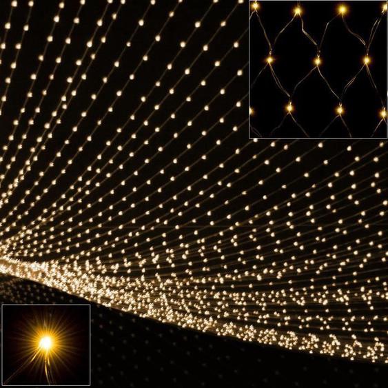 Guirlande lumineuse Filet rideau Lumineux 100 LED Blanc chaud Décoration Fêtes