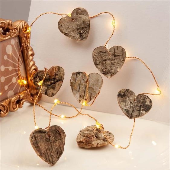 Guirlande lumineuse LED curs en bois, longueur 0,95 m, blanc chaud, piles, pour intérieur 520453