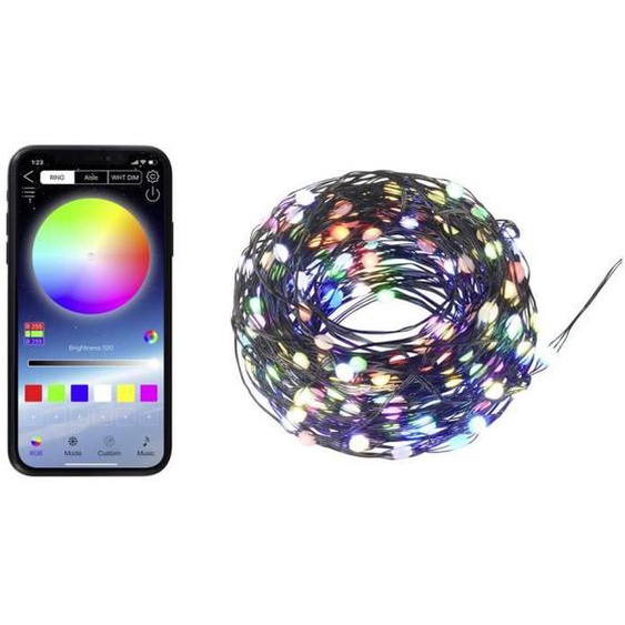 Guirlande lumineuse LED Sygonix - RVB - Rechargeable USB - Clignotant