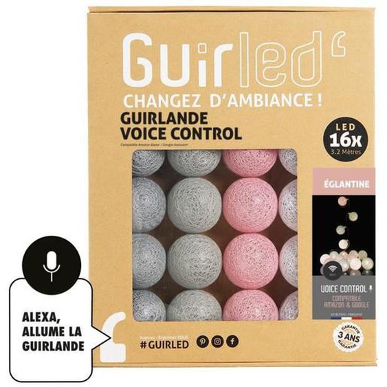 Guirlande lumineuse LED USB - GUIRLE - Églantine - Maison connectée - Commande Vocale