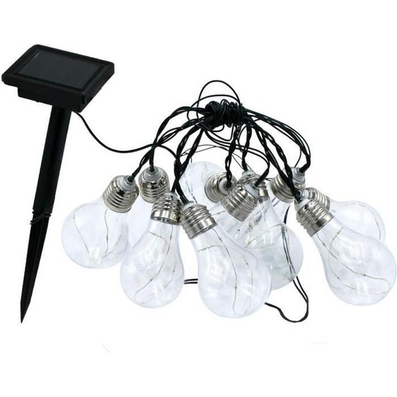 Guirlande lumineuse solaire 10 ampoules cuivre micro LED blanc chaud FANTASY STAR SOLAR 3.75m