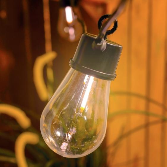 Guirlande lumineuse solaire esotec au look rétro avec 10 ampoules résistantes aux intempéries 102189
