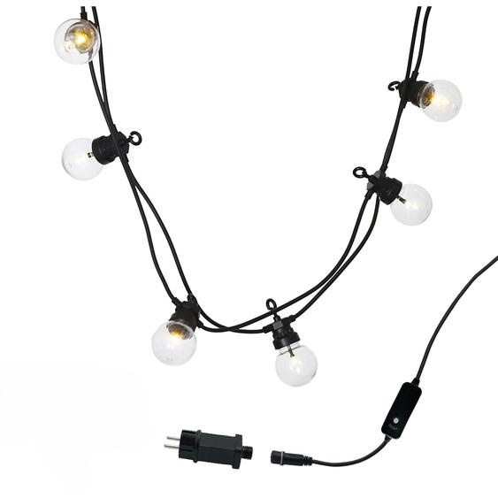 Guirlande lumineuse solaire et sur secteur raccordable 20 ampoules transparentes LED blanc chaud PARTY CLEAR 20 L8.70m