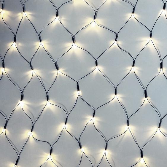 Guirlande lumineuse solaire Extérieur Led Filet lumineux, 3x2M Rideau lumineux étanche Filet lumineux Pour fête Jardin Buissons Balcon Décoration, Blanc