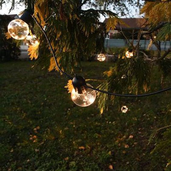 Guirlande solaire Boogie - L5,8m -20 globes - blanc chaud