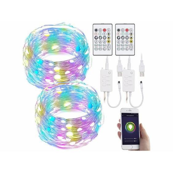 Guirlandes à LED RVB - Luminea Home Control - 10 m - Commande vocale - 16 millions de couleurs - Intérieur