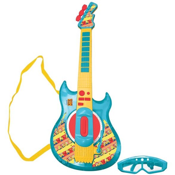 Guitare Électronique Lumineuse Avec Lunettes Et Micro Minions Bleu