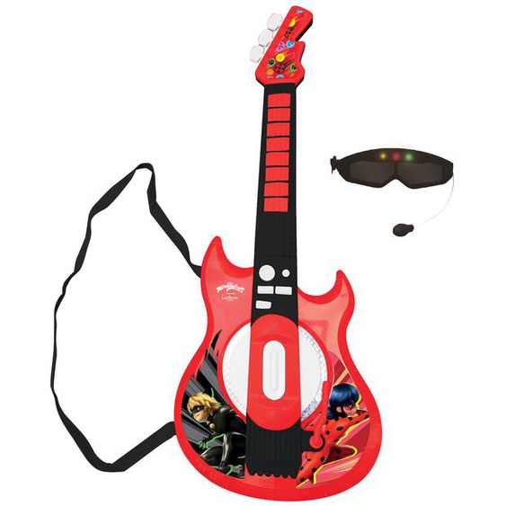 Guitare Électronique Lumineuse Avec Lunettes Et Micro Miraculous Rouge