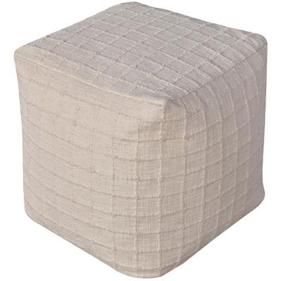 Guna - Pouf carré avec motifs carrés en surpiqûre 40x40cm - Couleur - Beige