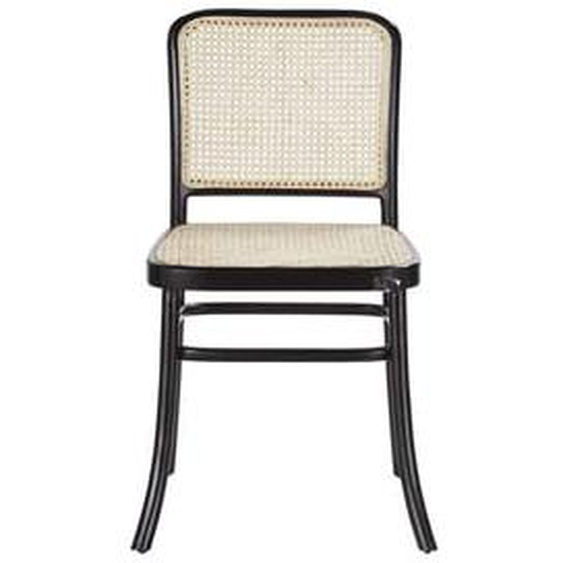 ARON  Chaise en acajou massif et cannage