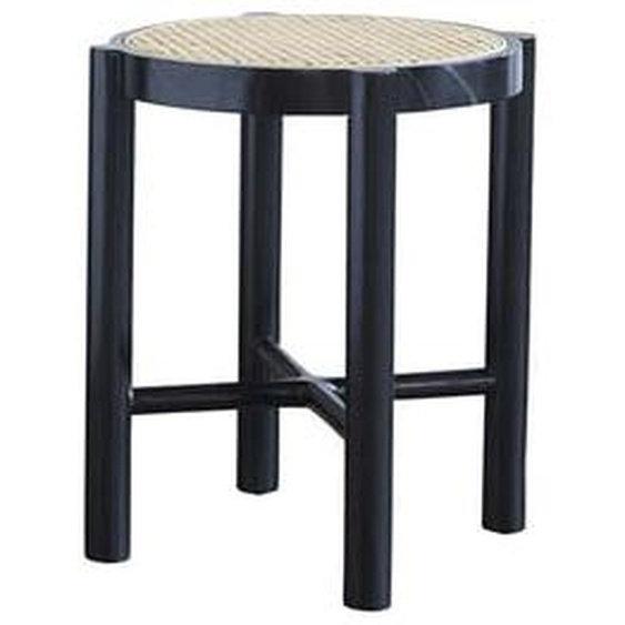 ARON  Table de chevet en acajou massif et cannage