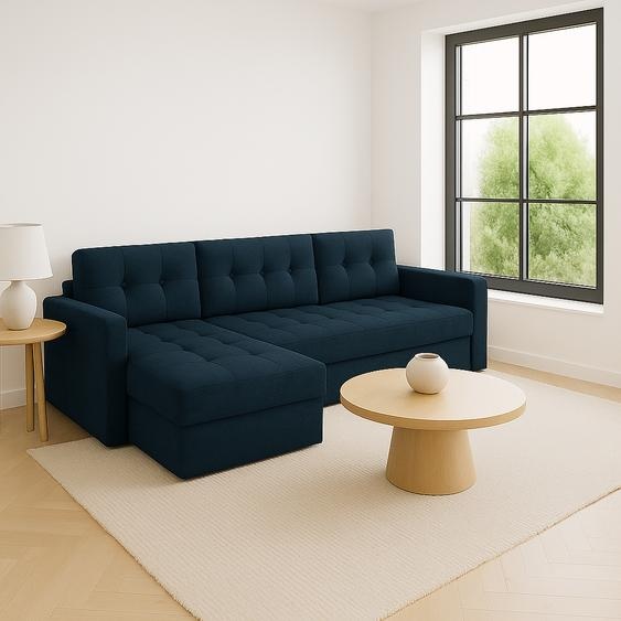 GUTTO canapé dangle avec fonction de couchage bleu IVIO I en tissu velours dans des couleurs tendance.coutures modernes.HIT 2025