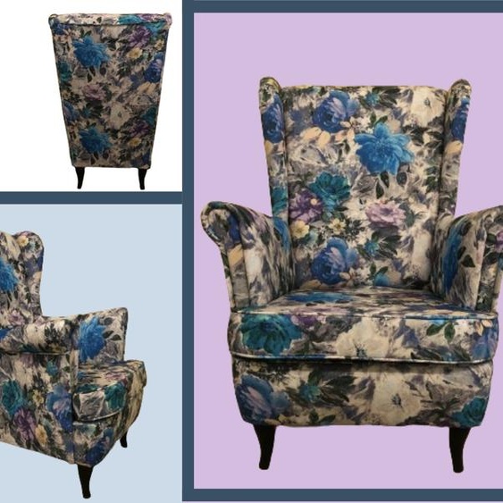 GUTTO Fauteuil Fauteuil à oreilles Fauteuil TV Modern Tissu