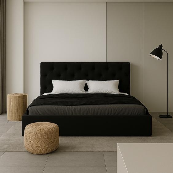 GUTTO lit rembourré 200 x 200 cm lit denfant avec tête de lit décorative, matelassage, lit pour adolescents, lattes en bois FIX
