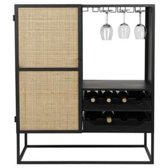 Guuji - Armoire à vin en bois et cannage H100cm