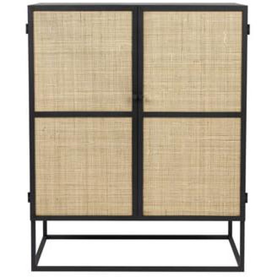 Guuji - Buffet 2 portes en bois et cannage L80cm