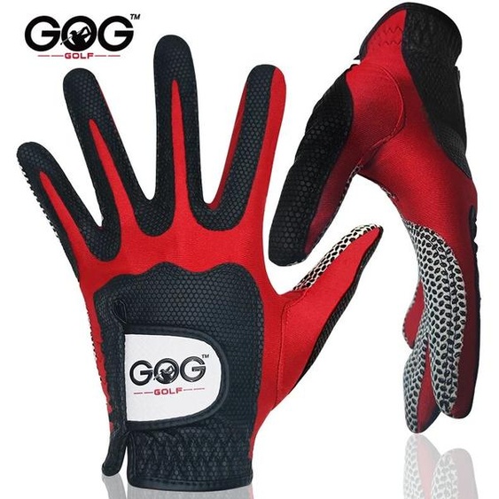 GVOVLVF 1pc gants de Golf en cuir PU superélasticité gants magiques 2 couleurs bleu rouge pour hommes écolier Gentleman pour jeu balle nouveau