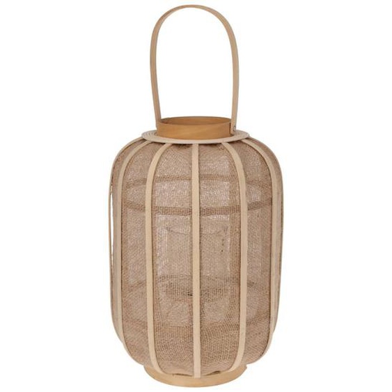 H&S Collection Lanterne suspendue rotin 28x40 cm beige
