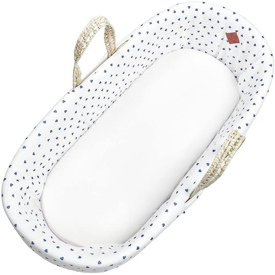 Habillage Couffin Panier Moïse Gaze De Coton Lovio Imprimé Coeurs