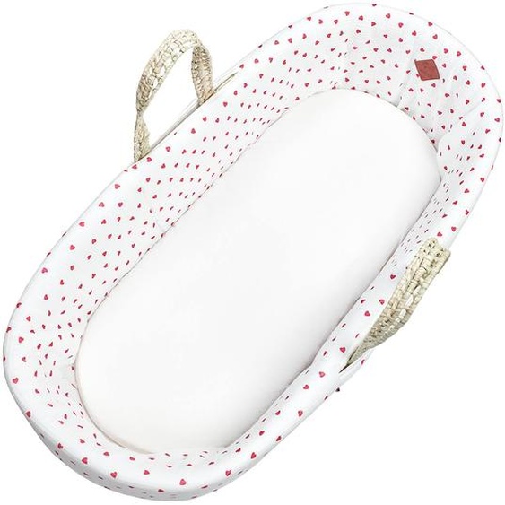 Habillage Couffin Panier Moïse Gaze De Coton Lovio Imprimé Coeurs