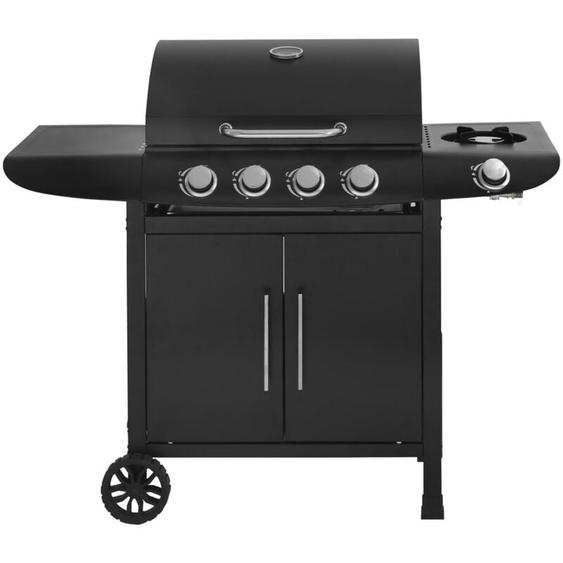 Habitat Et Jardin - Barbecue gaz Feria 5 - 5 brûleurs dont 1 latéral - 14,5 kw - Noir