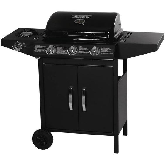 Habitat Et Jardin - Barbecue gaz Festa 4 - 4 brûleurs dont 1 latéral - 10.5kW - Noir