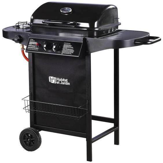 Habitat Et Jardin - Barbecue gaz Party 3 - 3 brûleurs dont 1 latéral - 9.38 kW - Noir