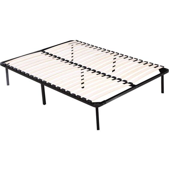 Habitat Et Jardin - Cadre à lattes + pieds pour matelas de 140 x 190 cm - 20 lattes