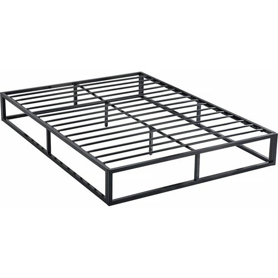 Habitat Et Jardin - Cadre de lit en métal 140 x 190 - Noir