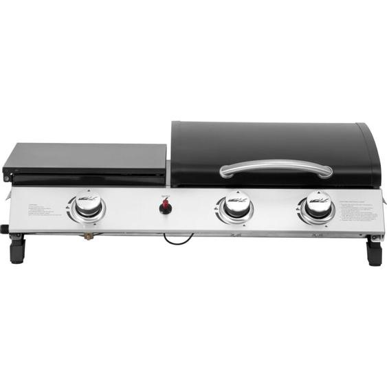 Habitat Et Jardin - Plancha gaz avec couvercle Rasio - 7.5 kw - 3 brûleurs - Noir