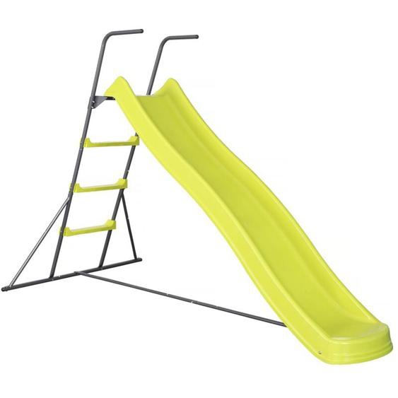Habitat Et Jardin - Toboggan de jardin à double vague Poly en vert - 240 x 120 x 156 cm