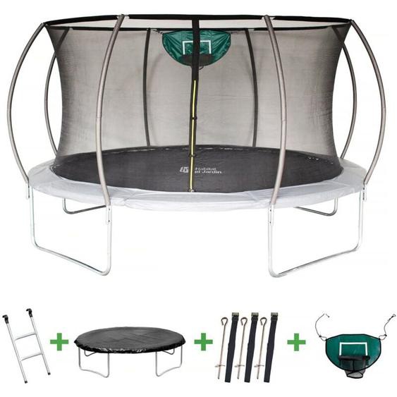 Habitat Et Jardin - Trampoline avec filet intérieur jumper - ø 4,25 m - Gris