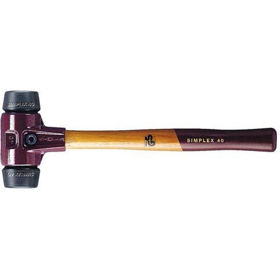 Halder Marteau de protection diamètre 30mm 345g Simplex caoutchouc / noir avec manche bois - 3002030