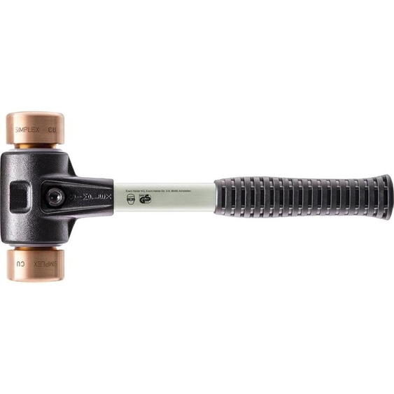 Halder Marteau de protection diamètre 30mm 690g Simplex C avec insert de frappe cuivre avec douille plastique - 3704030