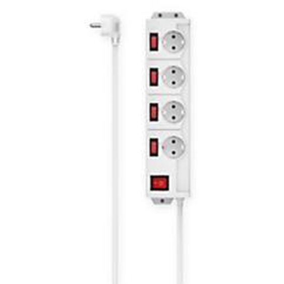 Hama Multiprise 4 prises avec interrupteur individuel - Cordon 1,4 m - Blanc