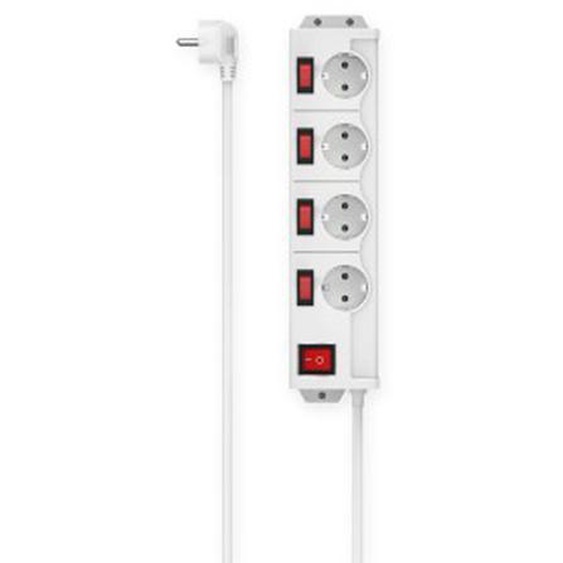 Hama Multiprise 4 prises avec interrupteur individuel - Cordon 1,4 m - Blanc