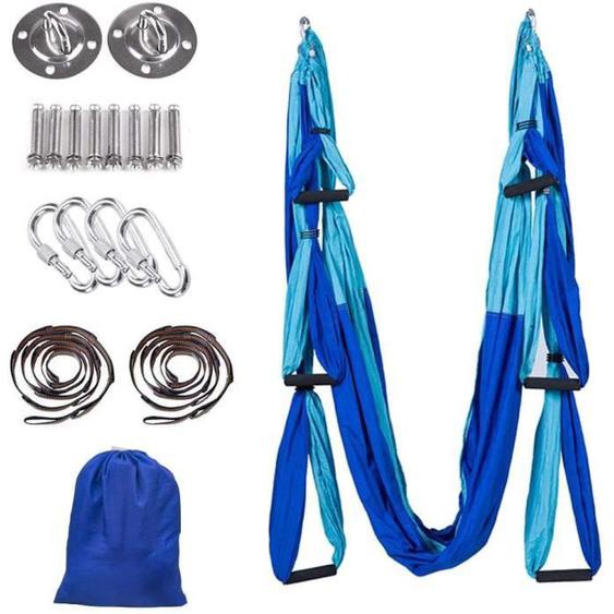 Hamac Aérien de Yoga - Marque Inconnue - Inversion Hamac - Nylon - Bleu - 400 kg