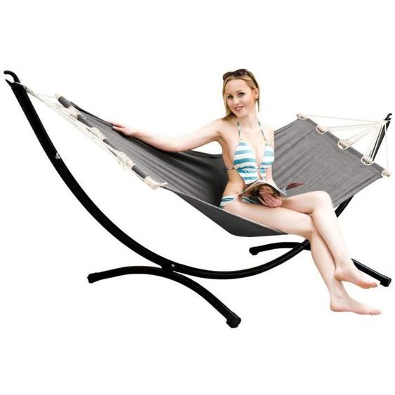 Hamac avec Support - AMANKA - 300cm - Acier - 190x80cm - 2 personnes