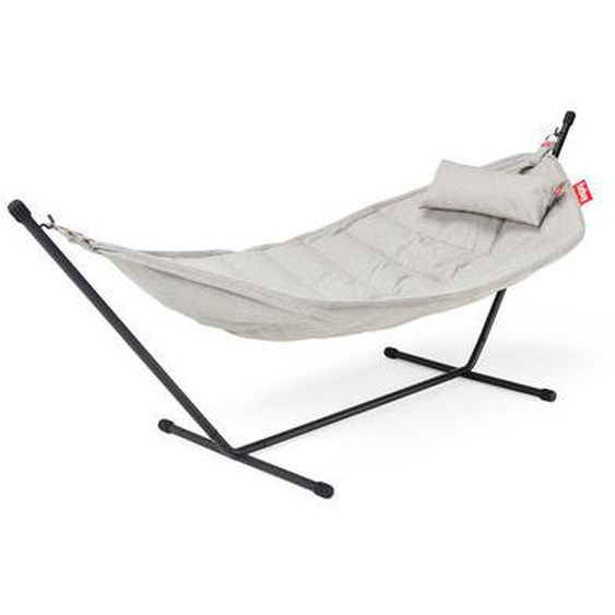 Hamac avec support Headdemock Superbe tissu blanc beige / Tissu Oléfine blanc - Avec coussin - Fatboy
