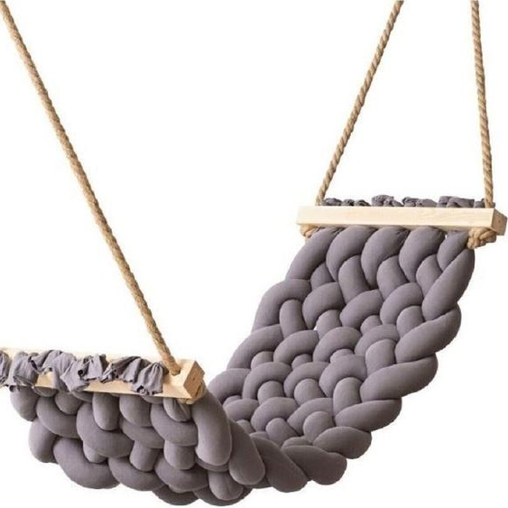 Hamac Balançoire suspendue 125x61 Balançoire de plafond Hammock Chambre denfant Gris 10920