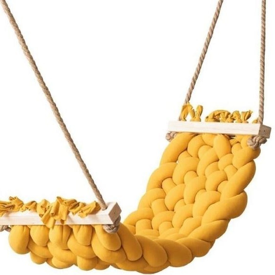 Hamac Balançoire suspendue 125x61 Balançoire de plafond Hammock Chambre denfant Jaune 10922