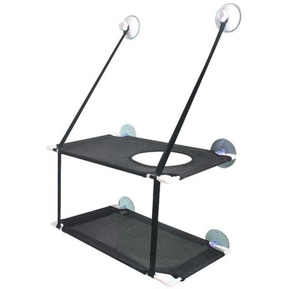 Hamac chat - Double couche - Gris - Hamac fenêtre chat - Hamac fenêtre - Hamac avec ventouses