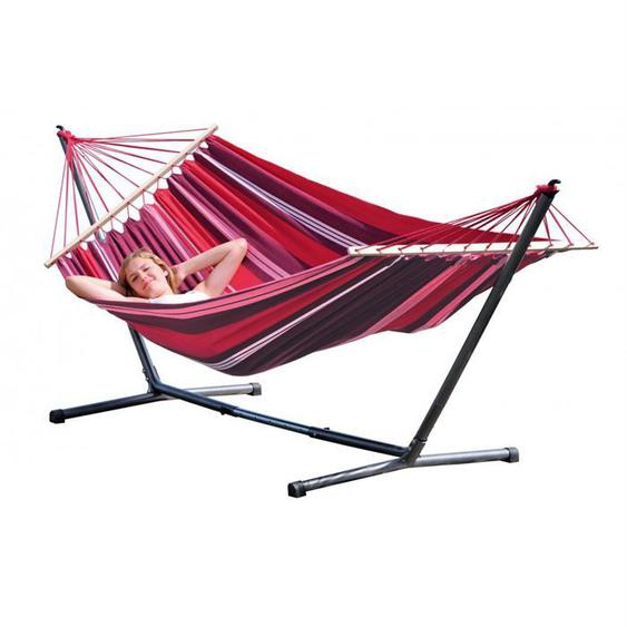 Hamac EllTex et support acier SUMMERSET - AMAZONAS - Fuego - Jardin - Adulte