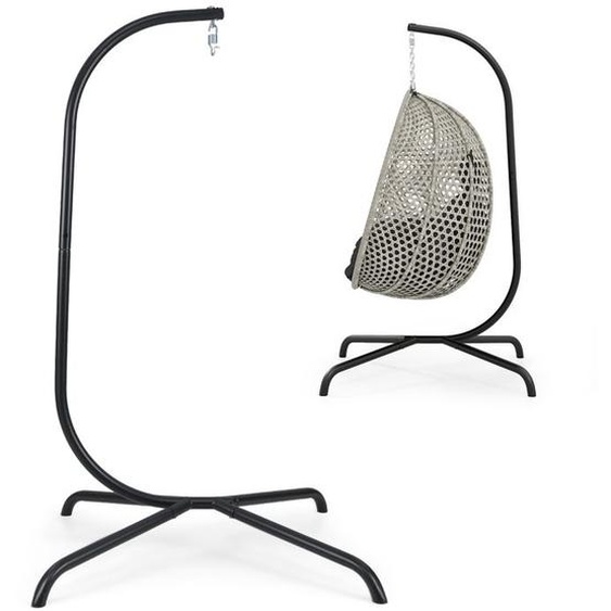 Hamac Support en C Suspendu en Métal COSTWAY Crochet à Ressort Rotation à 360° Support de Chaise Suspendu pour Intérieur Extérieur