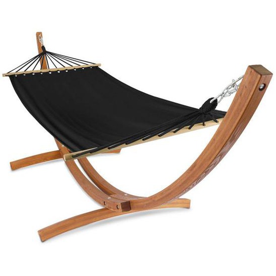 Hamac sur pied en bois noir - Oviala