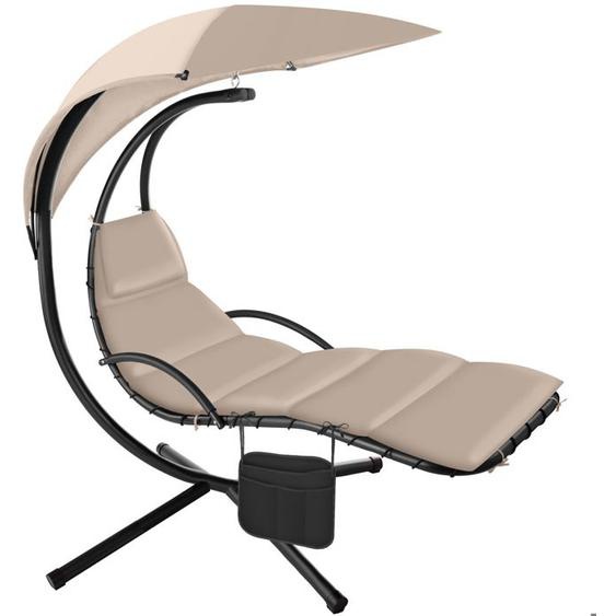 HAMAC - TECTAKE - Fauteuil suspendu ELARIA avec pare - soleil protection UV et poche latérale résistant et stable - Beige