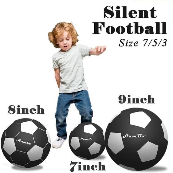 Hambo Football silencieux taille 7 #   5 #   3 #   Pour adultes/enfants ballon de Football en salle en mousse Train Football sans air ballon rebondissant muet balle silencieuse