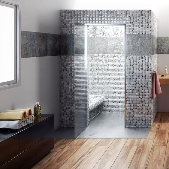 Hammam à carreler METZ 1500x1200x2405 mm : 4 places maxi